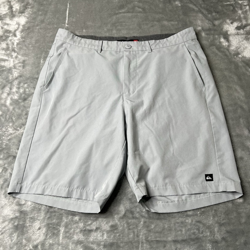 Quiksilver Shorts Men Size 33 Union Boardshorts Amphibian Smoked Grey